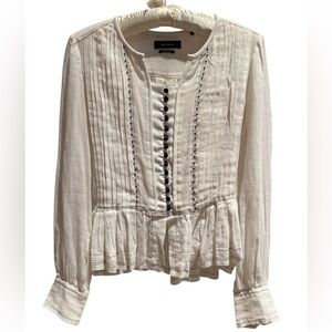 Isabel Marant Cream Blouse with Black Button Accents